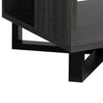 thumbnail image 3 of 47 Inch Modern Coffee Table, Abstract Style, Open Shelf, Distressed Gray- Saltoro Sherpi, 3 of 6