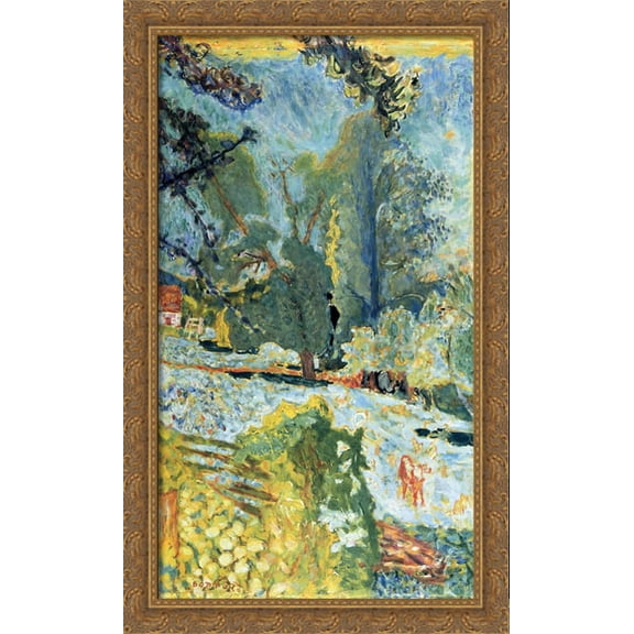 Landscape in Normady 24x40 Large Gold Ornate Wood Framed Canvas Art by Pierre Bonnard