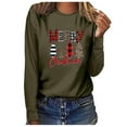 thumbnail image 3 of Christmas GiftsGATXVG Women's Merry Christmas Shirts Funny Leopard Plaid Tree Graphic Cute Long Sleeve Crewneck Tees Tops, 3 of 5