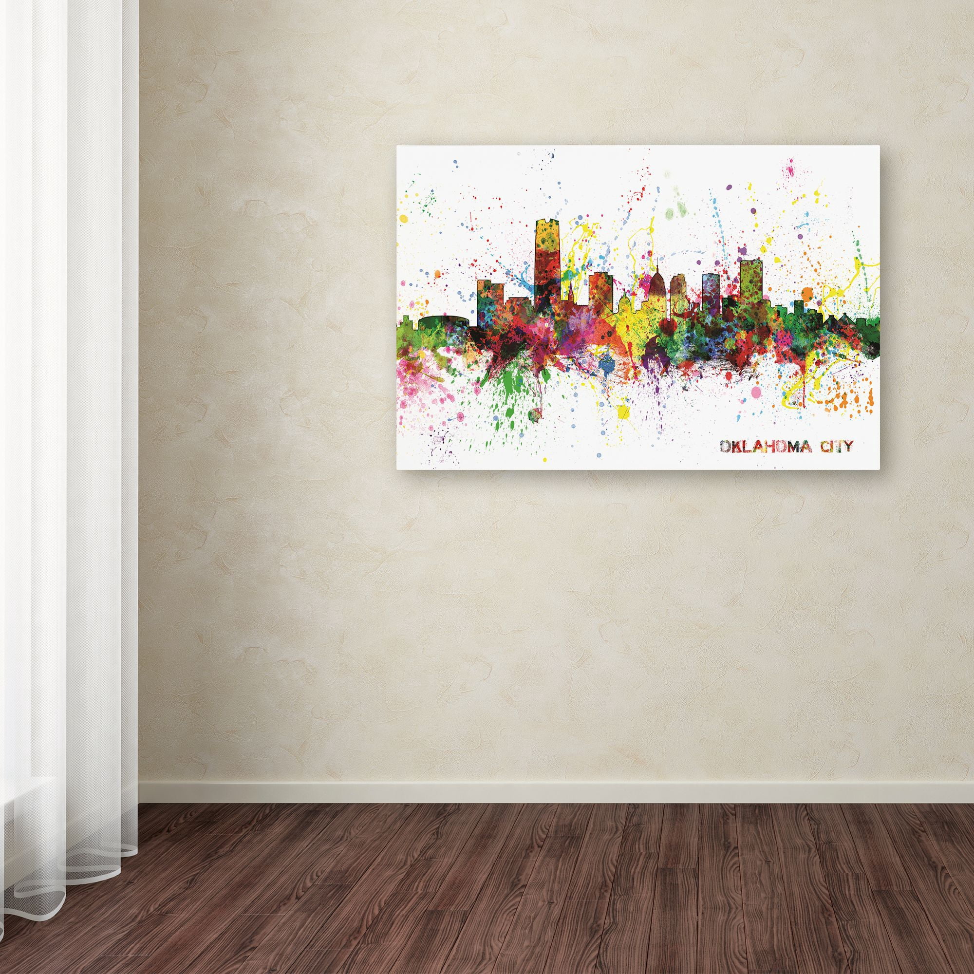 Trademark Fine Art 'Oklahoma City Skyline' Canvas Art by Michael Tompsett