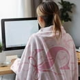 thumbnail image 5 of Coquette Pink Bow Throw Blanket, Personalized Initial S Fluffy Flannel Blanket for Women, Custom Monogram Gift for Daughter, Teens, Girls, 50x60 Inches, 5 of 10