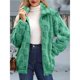 thumbnail image 5 of Chaqueta Suave y Cálida con Cremallera y Larga para Mujer Verde L, 5 of 7