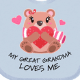 thumbnail image 4 of Inktastic My Great Grandma Loves Me- Bear and Hearts Boys or Girls Baby Bib, 4 of 4