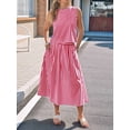 thumbnail image 6 of Womens 2 Piece Skirt Sets Summer Striped Sleeveless Tank Tops Midi Dress Vacation Outfits Matching Sets Red S, 6 of 7