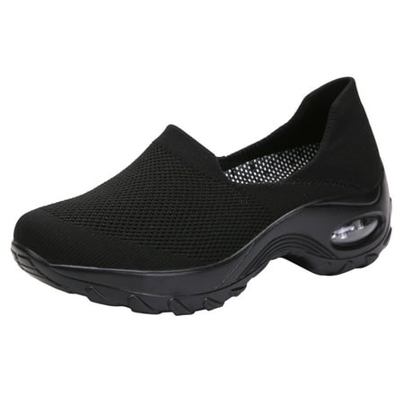 

gvdentm Walking Shoes For Women Ladies Fashion Solid Color Mesh Breathable Thick Sneaker Wedges Shoes for Women Size 5