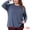 Dark Blue, variant on Women's Plus Crew Neck Casual Pullover Knit Blouse Top 1X Dark Blue