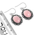 thumbnail image 3 of 925 Sterling Silver Earring Rose Quartz Handmade Jewelry, 3 of 4