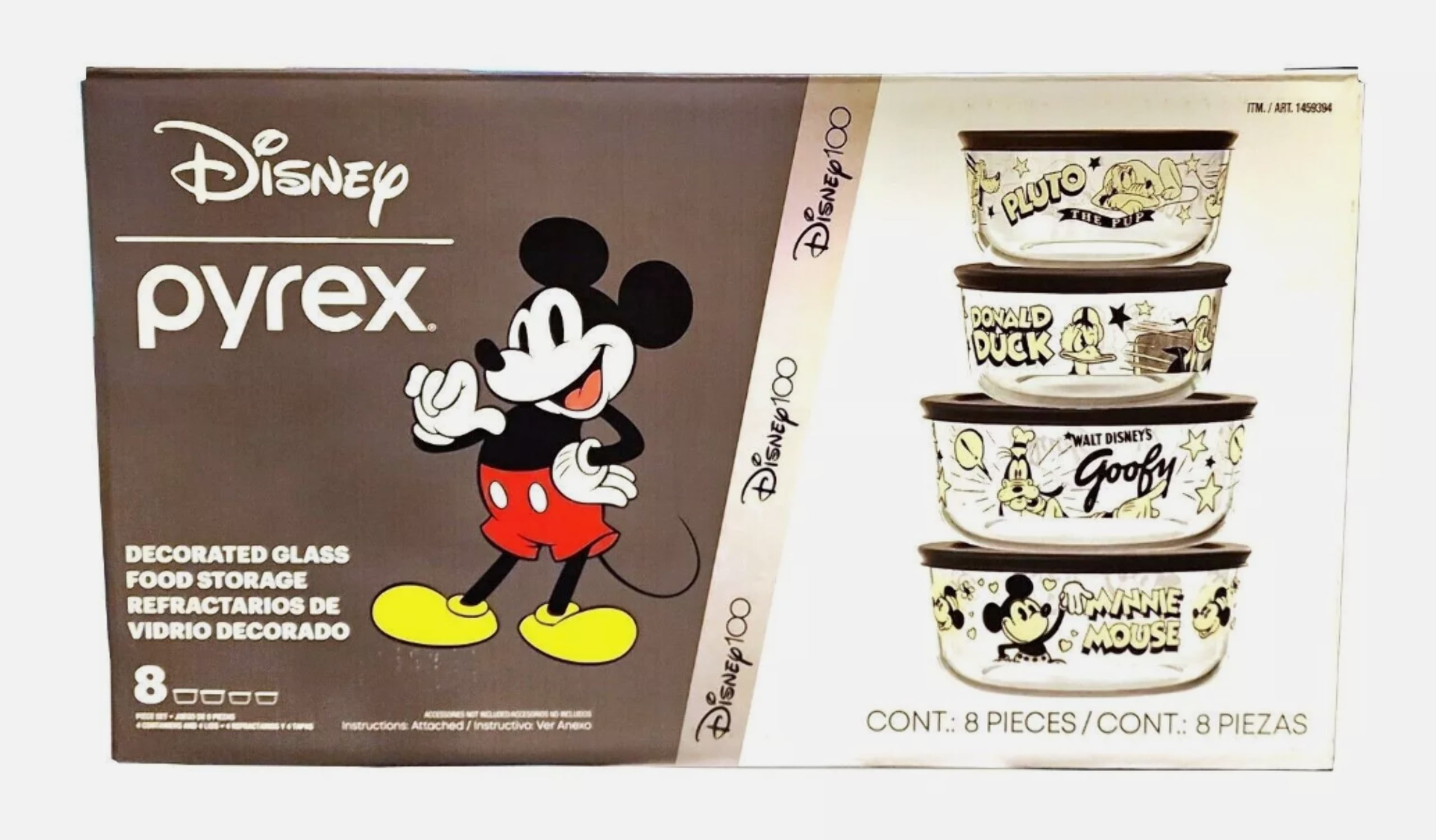 Pyrex Disney 100 Year Anniversary 4-Cup Round Glass Storage