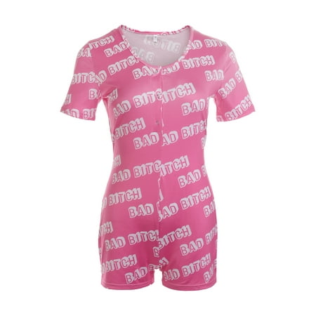 

Musuos Women Long Sleeve Button-Down Jumpsuit Deep V Neck Pajamas Bodysuit Sleepwear