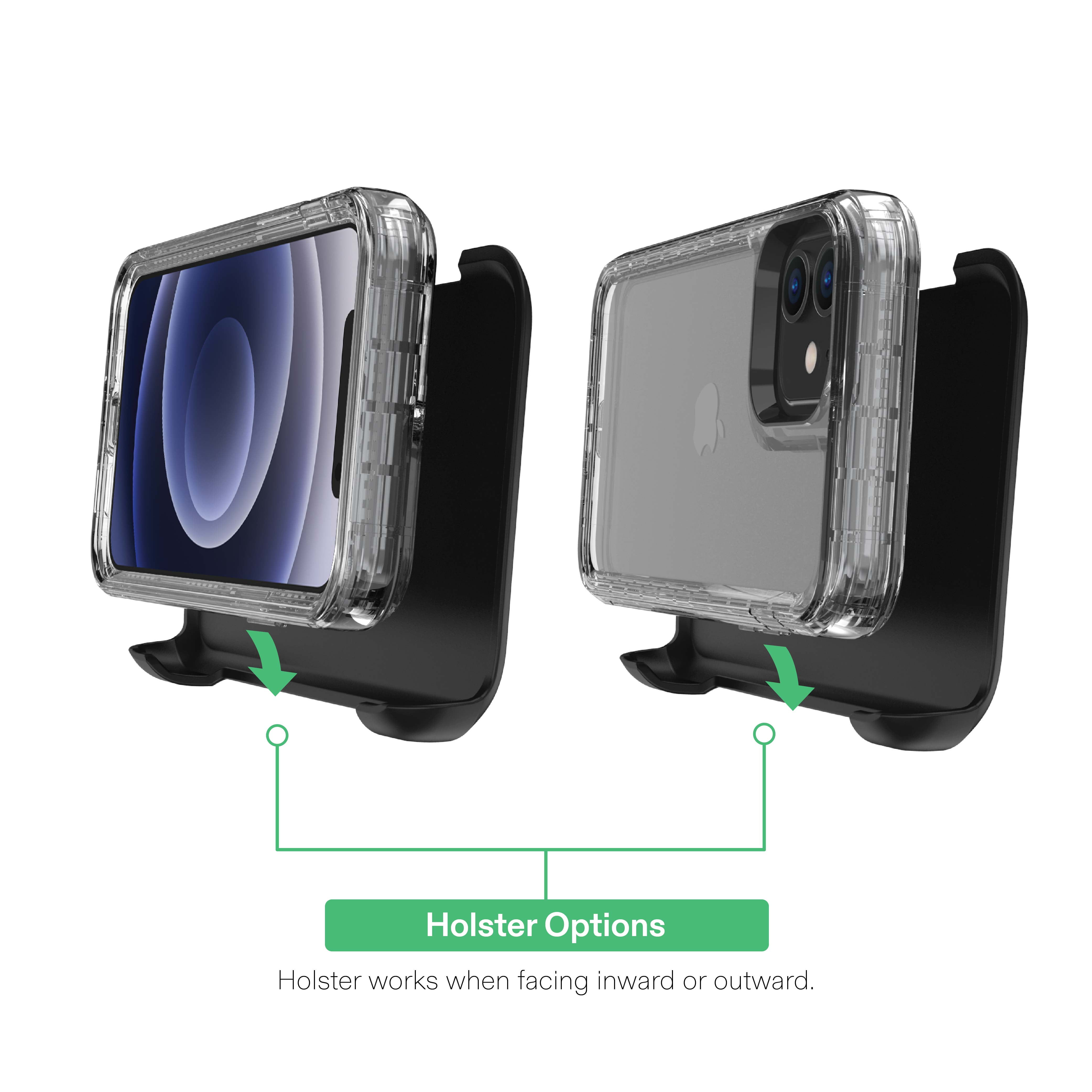 onn Rugged Phone Case with Holster for iPhone 12 / iPhone 12 Pro - Clear