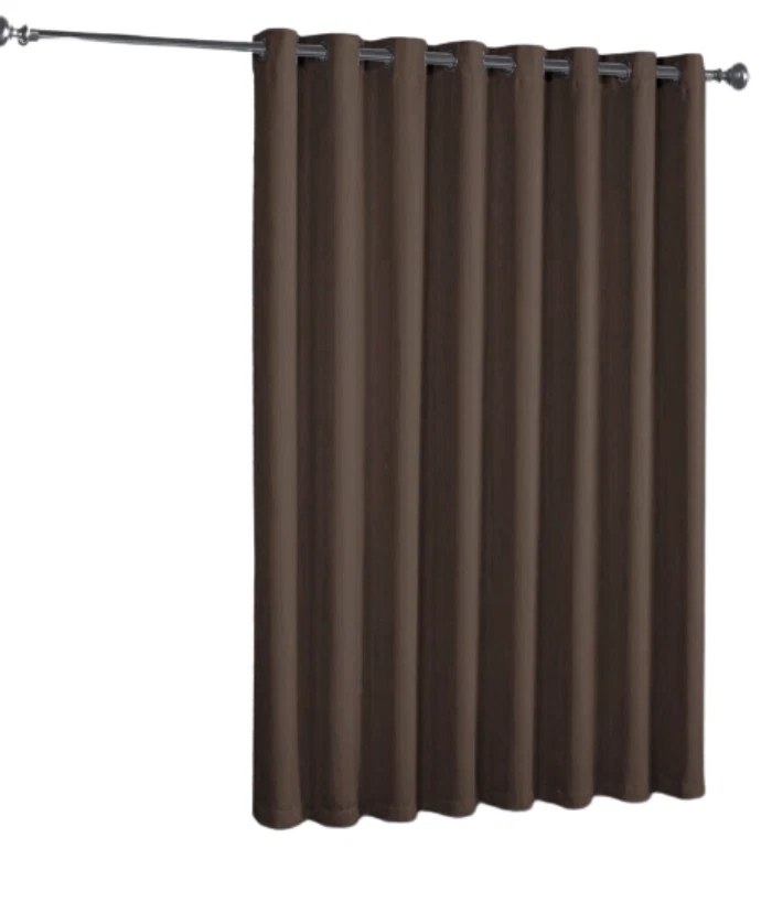 Gorgeous Home Linen Room Divider Extra Wide Thermal Unlined Blackout Grommet Curtain 1 Panel 100" Wide x 84" Long Brown