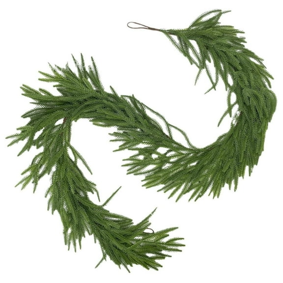 6FT And Rattan Wedding Christmas Decoration Simulation Plastic Rattan Needle Green Plant Wall Hanging for Table, Mantle, Wall, Indoor, Outdoor Christmas Decorations