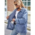 thumbnail image 4 of Womens Jean Jackets Long Sleeve Fashion Button Down Denim Jacket with Pockets Light Blue S, 4 of 8