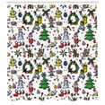 thumbnail image 3 of Ambesonne Cartoon Shower Curtain, Christmas Santa Snowman, 69"Wx84"L, Multicolor, 3 of 3