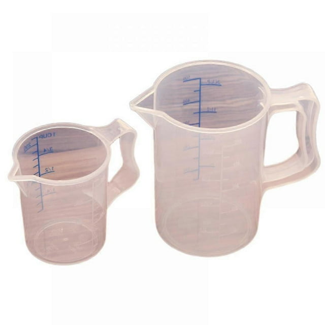 2-piece Set Of Household Kitchen Plastic Measuring Cups, 200/500ml Graduated Kitchen Measuring Cups, Baking Tools, Liquid Measuring Cups, Etc