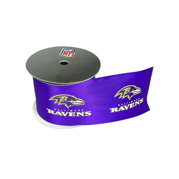 Ravens Printed Ribbon 2 1/4"-Inch Width, 3 Feet - 1 Yard - USA Licensed Bows