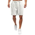 thumbnail image 3 of Miluxas Men's Casual Loose High Waist Drawstring Elastic Waist Solid Shorts with Pockets Clearance White XL(XL), 3 of 9