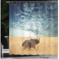 thumbnail image 3 of Ambesonne Savannah Shower Curtain, Animal Dramatic Cloudy Sky, 69"Wx75"L, Bluegrey and Mustard, 3 of 4