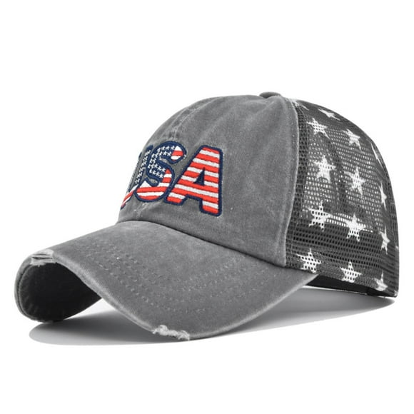 IDALL Trucker Hat Baseball Cap Women Men Sun Hat Star Embroidery Cotton Baseball Cap Trucker Hat Adjustable Hip Hop Hat Sun Hats Hats for Men Gray One Size