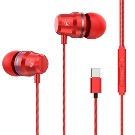 Wired Stereo Headphones Type C Headphones With Microphone For Xiaomi Mi6 Huawei P20 Smartphone