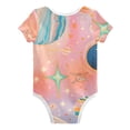 thumbnail image 2 of Cosmic Planets and Galaxy Pure Cotton Bodysuit Short Sleeve Pajamas One-Piece Romper Unisex 12M, 2 of 6