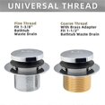 thumbnail image 3 of Drain Tub Drain Kit with Two-Hole Faceplate,Bathtub Drain Set Coarse Brass Chrome, 3 of 5