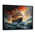 thumbnail image 2 of Designart "Unleashed Storm Fury in Orange III" Nautical & Beach Floater Framed Canvas Wall Art, 2 of 7