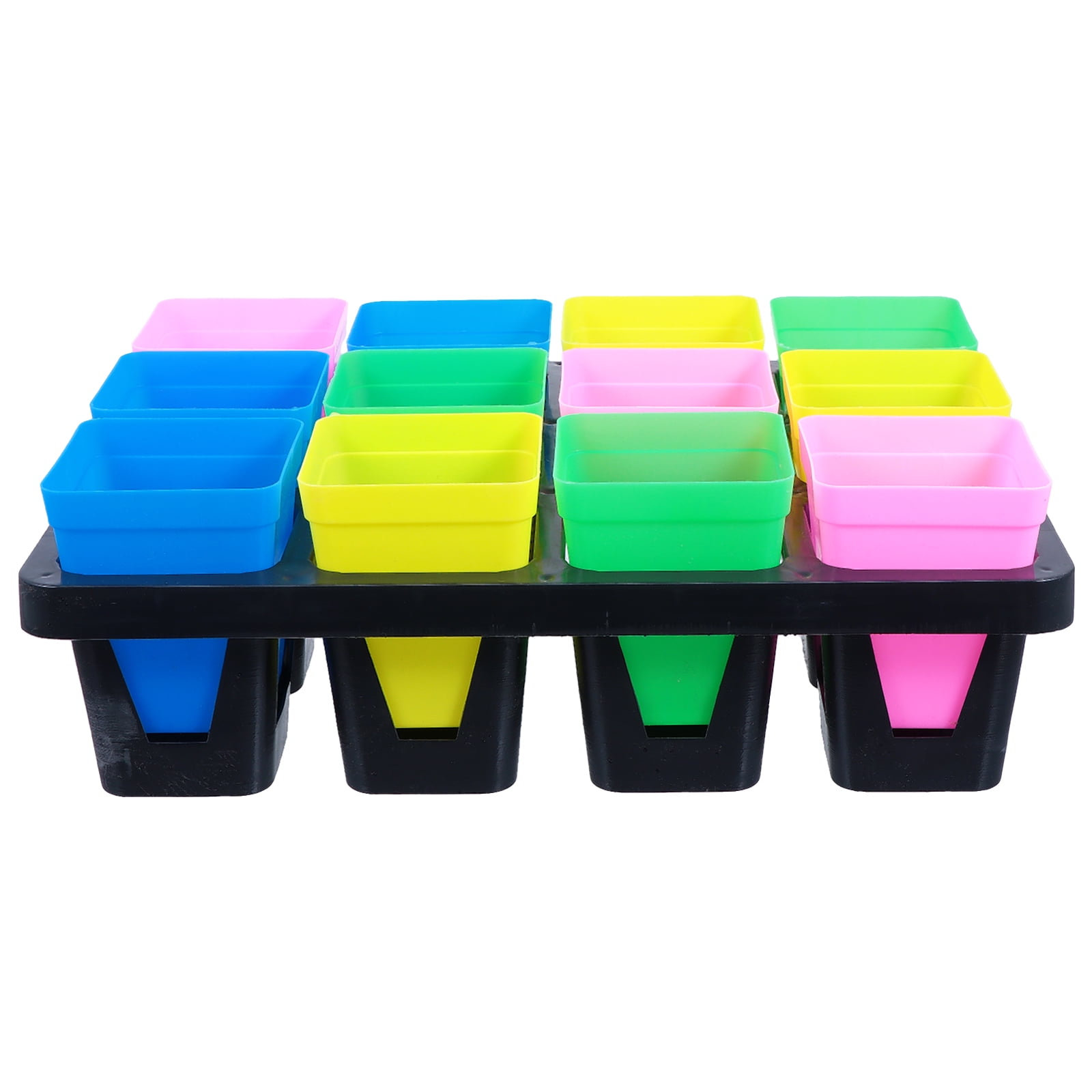 Homemaxs 1 Set Durable 12 Grids Plastic Plant Tray Vegetable
