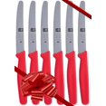 thumbnail image 1 of Ensemble de Couteaux à Steak, 6 Couteaux à Steak, Poignées Rouges, dans une Boîte-Cadeau, Lame à Bord Rond de 4,25 Po. par ICEL, 1 of 4