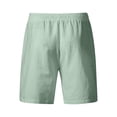 thumbnail image 4 of LTTVQM Linen Shorts for Men Breathable Summer Casual Pants Loose Fit Vacation Going Out Short Light Green L, 4 of 4