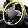 thumbnail image 3 of FH Group Geometric Chic Microfiber Leather Car Steering Wheel Cover Fits 14.5 Yellow, 3 of 6