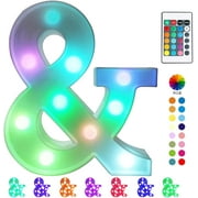 Pooqla Colorful LED Marquee Letter Lights with Remote – Light Up Marquee Signs – Party Bar Letters with Lights Decorations for The Home - Multicolor &