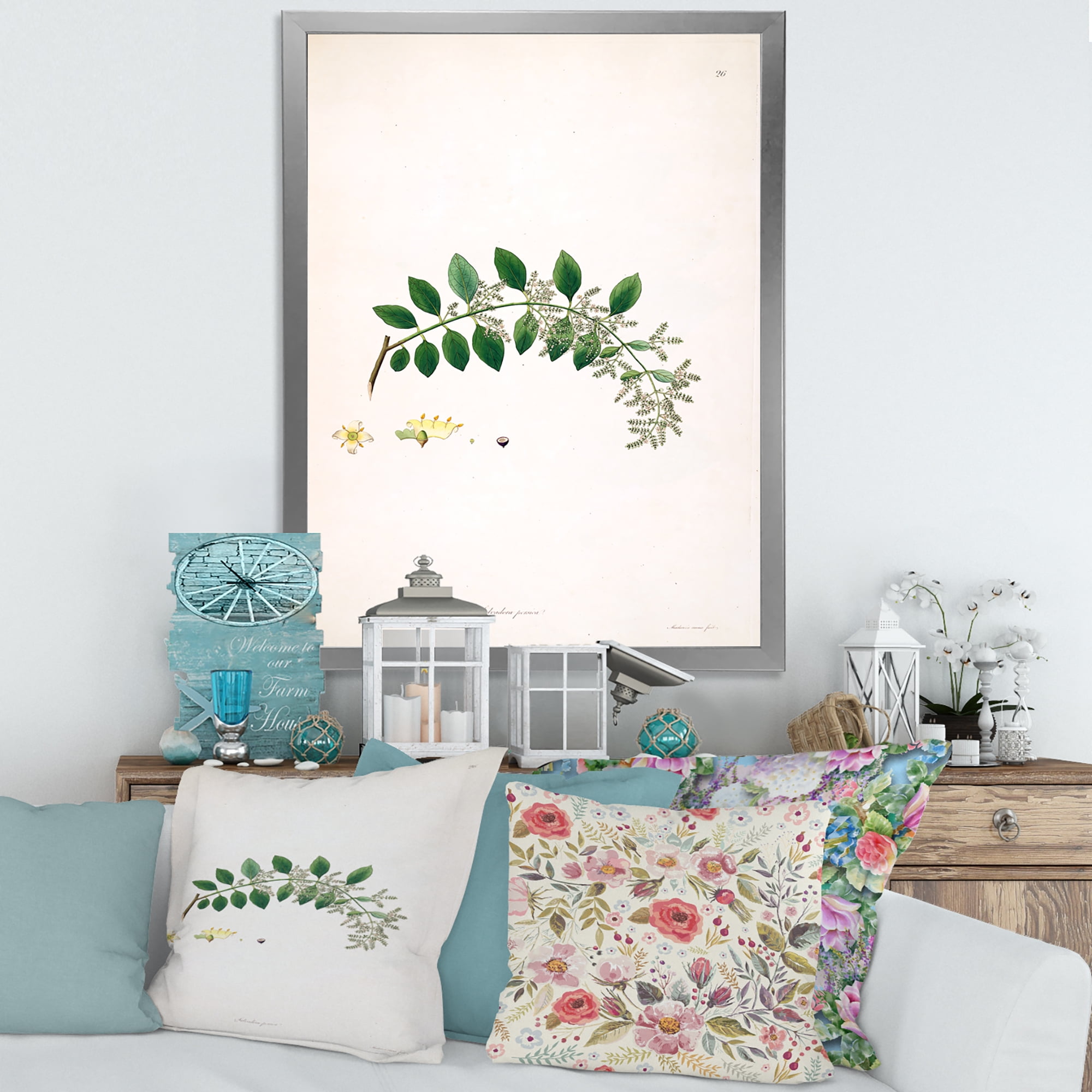 Designart 'Ancient Plant Life XVIII' Farmhouse Framed Art Print