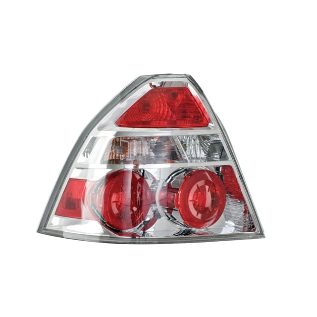 Calavera Aveo 2008 al 2011 Chevrolet DEPO izquierda/piloto color Cromado/rojo