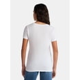 thumbnail image 3 of Time and Tru Women's Cotton Crewneck Tee with Short Sleeves, Sizes XS-XXXL, 3 of 4