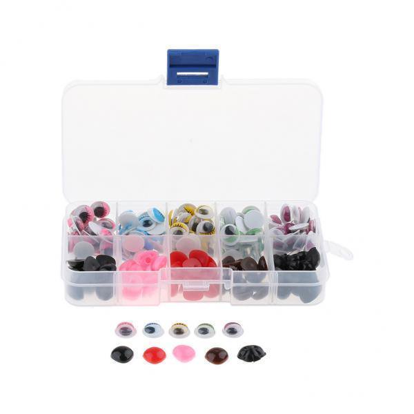 2x150 Piezas De Plástico Autoadhesivo Wiggle Googly 75 Piezas Para Muñecas CUTICAT Muñecos saltones ojos móviles