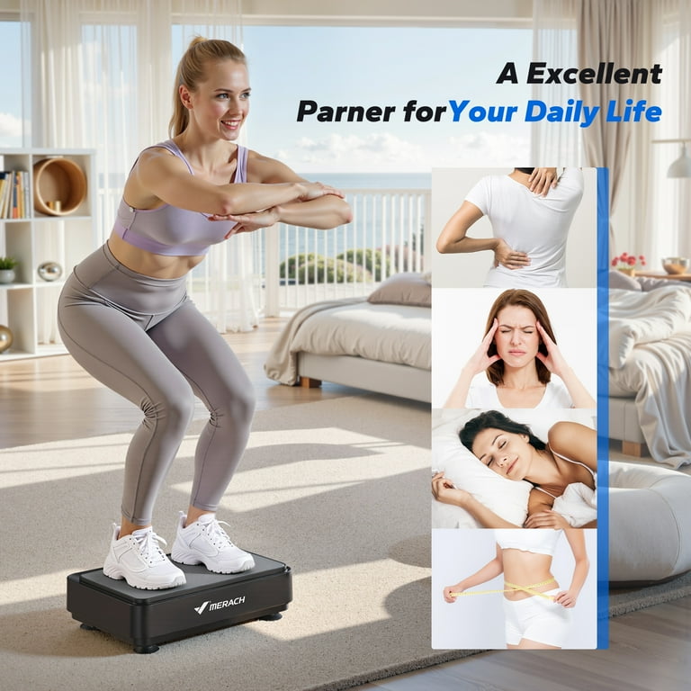 MERACH Vibration Plate Exercise Machine, Mini Whole Body Shaker for Weight  Management, Lymphatic Drainage