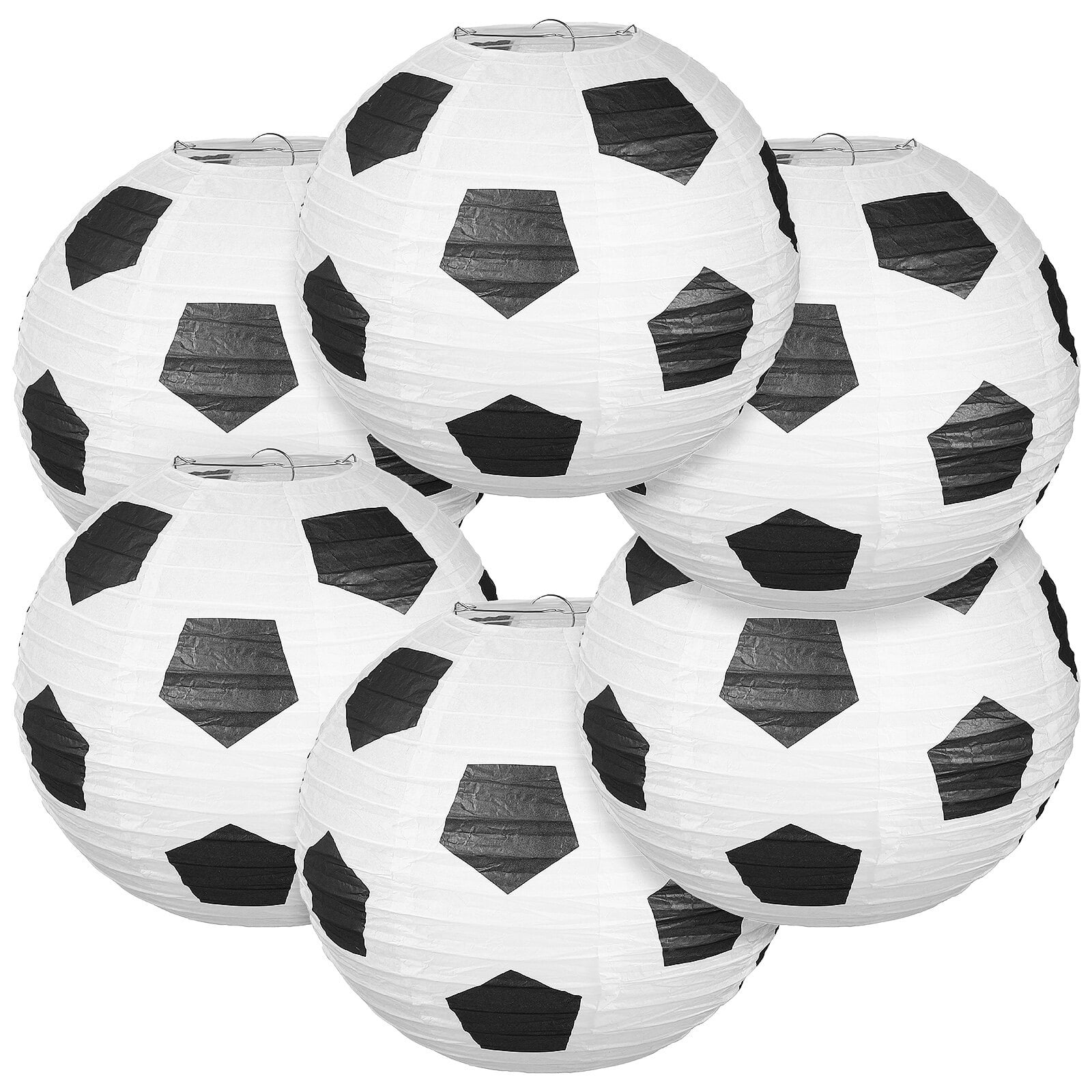 6 Pcs Football Paper Lanterns Classic Sports Theme Party Decorations