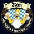 thumbnail image 2 of Men's The Simpsons Homer Beer Now There's a Temporary Solution Graphic Tee Navy Blue Small, 2 of 5