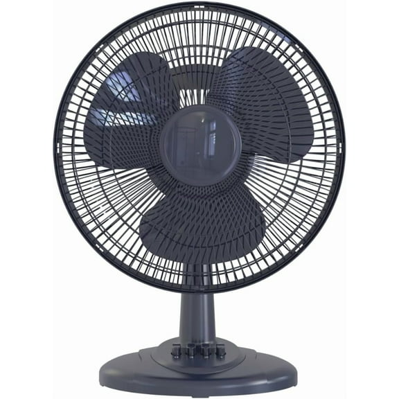 KME DailyTrade 12-Inch 3-Speed Pedestal Floor Fan, Standing Fan for Home, with Oscillating Dual Blades, AC Motor, With Remote Control, Timer, Tilted Head, Black