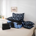 thumbnail image 5 of Feelyou Dreamy Love Heart Bedding Comforter Set 7 Pieces, Cartoon Princess Blue Full Bedding Set, Teens Kids Boys Girls Reversible Fitted Sheet Flat Sheet, Luxury Bedroom Decor, 5 of 7
