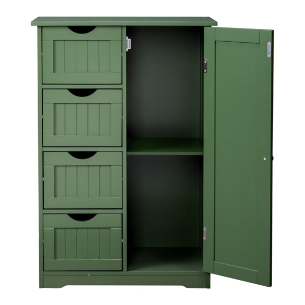 Alvantor Slim Freestanding Navy Blue Bathroom Storage Cabinet