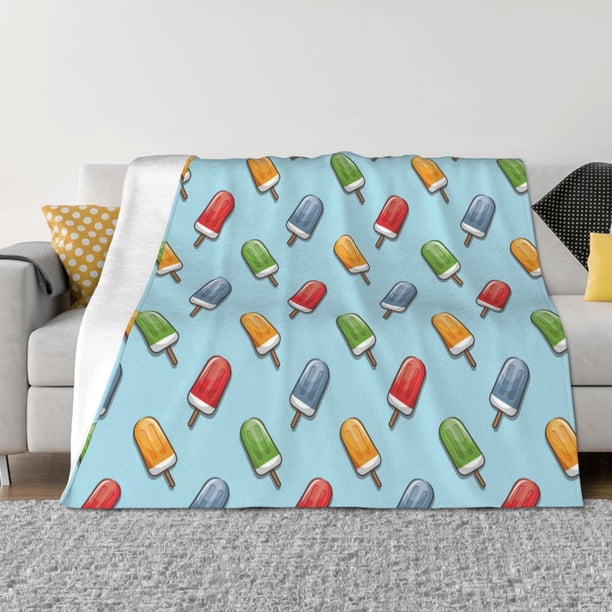Fotbe Modern Ice Cream Manta de Franela con Estampado, Manta Ultrasuave para Cama, Sofá, Auto, Hipoalergénica y Antibolitas-40"x30"