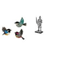thumbnail image 1 of Escultura de madera de caballero pájaro para pared, adorno vintage creativo de mesa, pájaros voladores, letreros colgantes para jardín, sala de estudi, 1 of 8