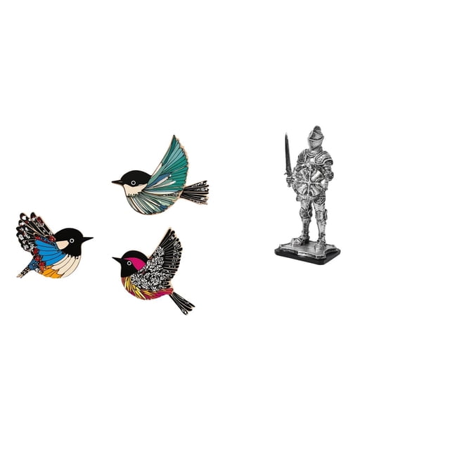 Escultura de madera de caballero pájaro para pared, adorno vintage creativo de mesa, pájaros voladores, letreros colgantes para jardín, sala de estudi