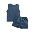 thumbnail image 4 of Toddler Boy Clothes Summer Shorts Set Solid Sleeveless Pocket Tops Cotton Outfit 2PCS 6M 12M 18M 24M 3Y, 4 of 9