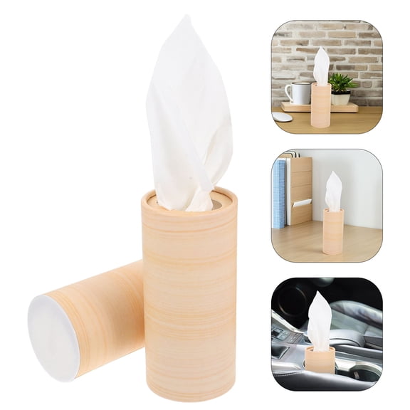 Worgeous 4pcs Car Tissue Cylinder Tube Cup Holder Car Facial Napkin Refillable Tissue Holder for Car Trucks Vehicle Interior Accessories