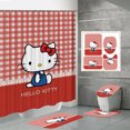 thumbnail image 1 of Fabricantes de fuentes de comercio electrónico transfronterizo Impresión digital 3D Cortina de ducha de baño de poliéster impermeable Hello Kitty Serie 3 fabricantes directos, 1 of 5