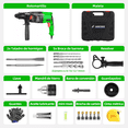thumbnail image 2 of Rotomartillo Cincelador Electrica Belug Taladro Perforador Sds Kit, 2 of 5