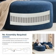 thumbnail image 6 of HUTWIFE 100" Modern Luxury Plush Chenille Sofa With 4 Throw Pillows For Living Room Bedroom Apartment, navy blue, 6 of 9